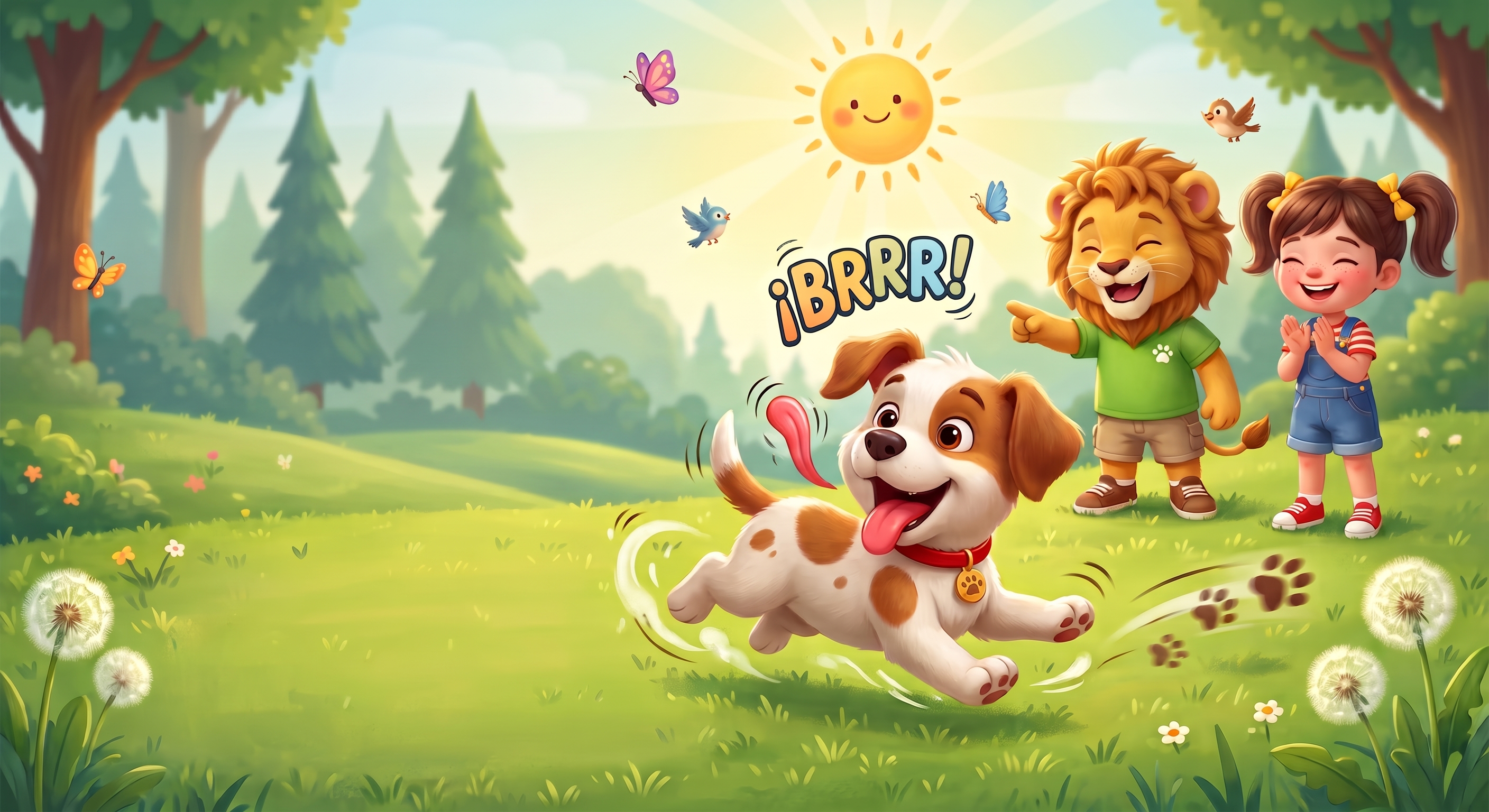 Tobi corriendo y rodando en el pasto
