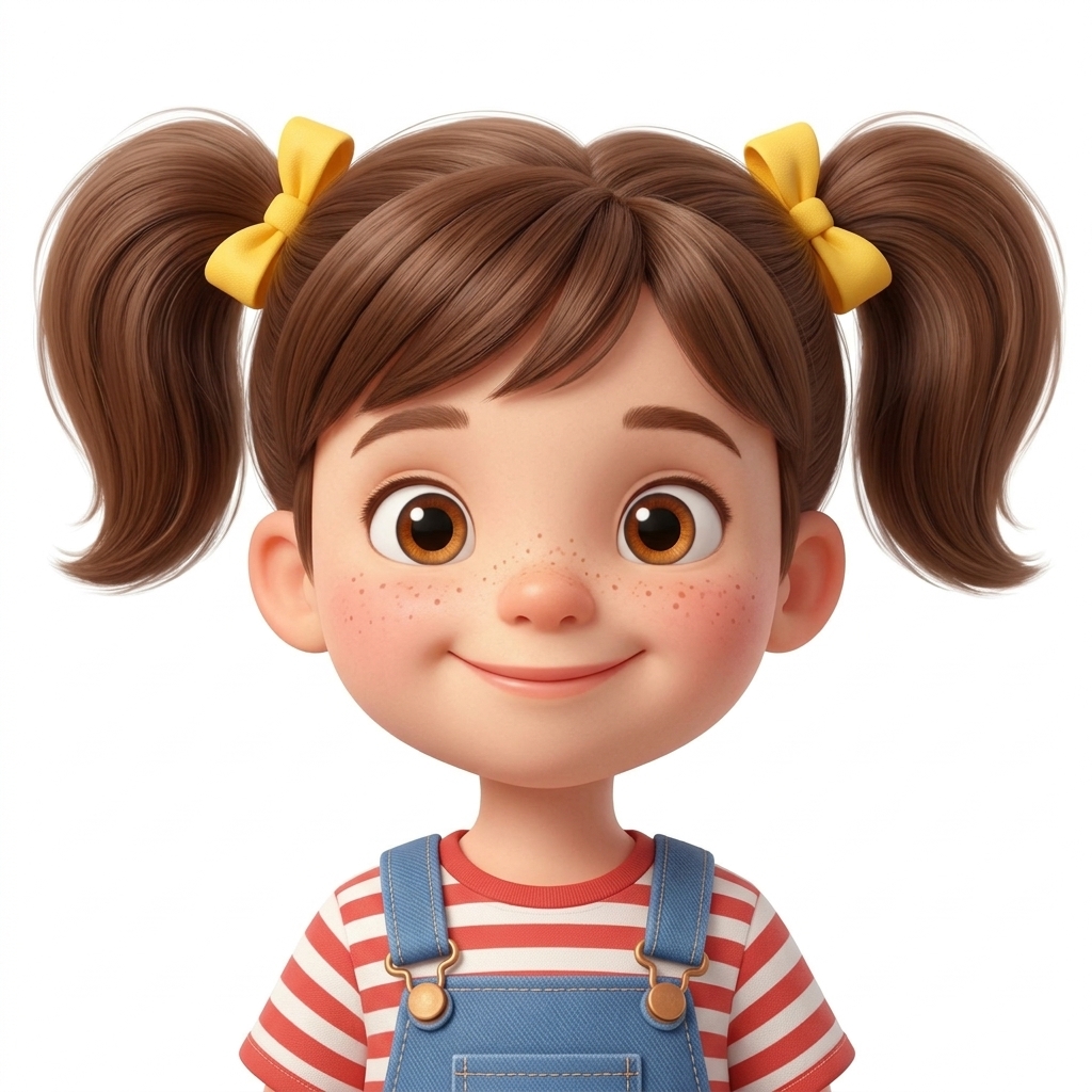 Niña con coletas