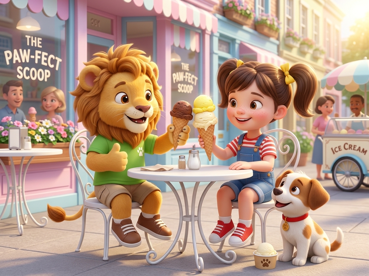 Maya y Leo disfrutando helados