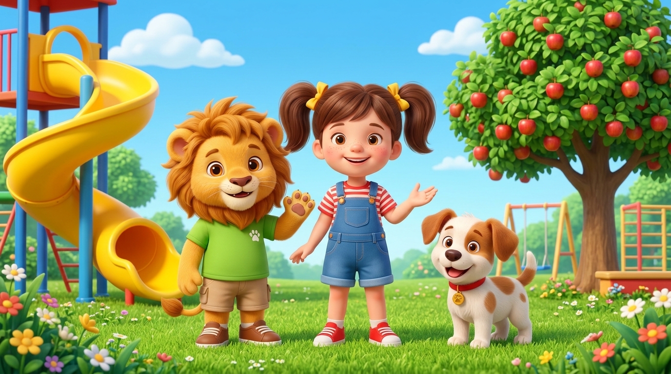 Leo, Maya y Tobi en el Parque de Juegos